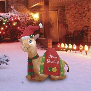 4 Ft  Nativity Camel LED Light Up Inflatable Christmas Yard Decor Vintage New